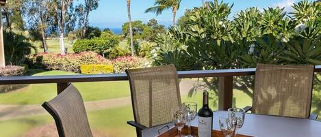Ready to vacay?  Lanai with Golf Course and Ocean Views