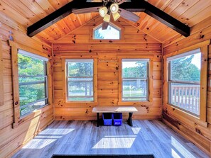 A large mudroom.