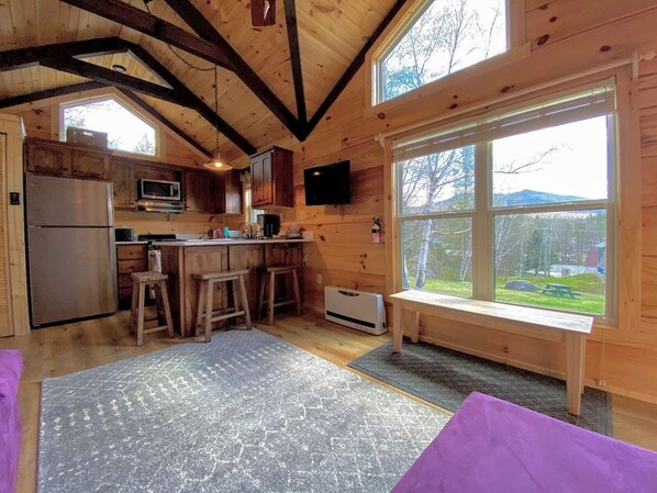 The Boulder Mountain View Swedish Steam is one of 9 Tiny Home rental options at Boulder Mountain View. It faces the mountain for provides delightful views.