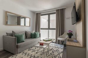 Relax in the comfortable living area.
