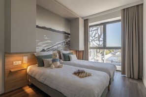 Drift to sleep in a comfortable bed after a day outside.