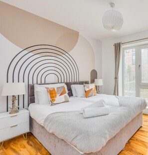 Bedroom 2 has a comfortable zip-link bed which is configured as two single beds by default or can be zipped together to form a king-size bed upon request.