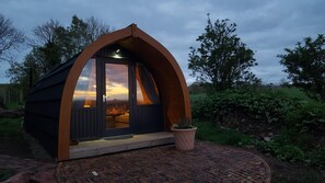 Belhaven Bay Pod reflected sunset