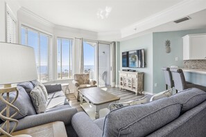 Living Room with Ocean Views at 1404 SeaCrest