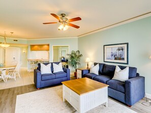Living Room Opens to Dining Area and Kitchen at 2115 Windsor II