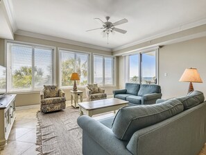 Living Room with Ocean Views at 3203 SeaCrest