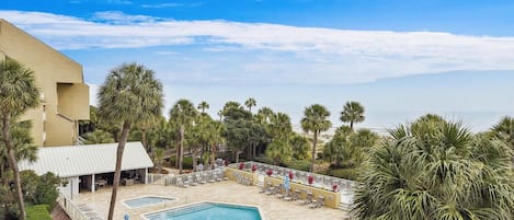 Beautiful Pool and Ocean Views from Balcony at 445 Captain's Walk