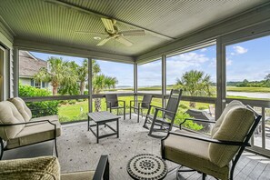 Screened Porch with Access from Living Room and Dining Room at 46 Lands End