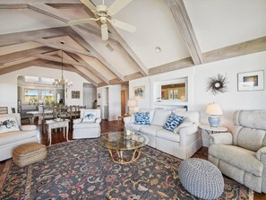 Living Room and Sun Room with Water Views at 49 Lands End Road