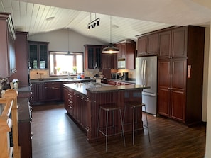 Kitchen with plenty of room to prepare large group meals!