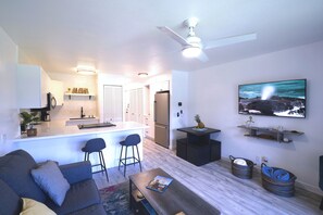 Newly remodeled open and modern living space complete with AC.