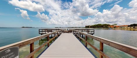 Beautiful dock to watch sunsets and dolphins, go fishing or just enjoy the views