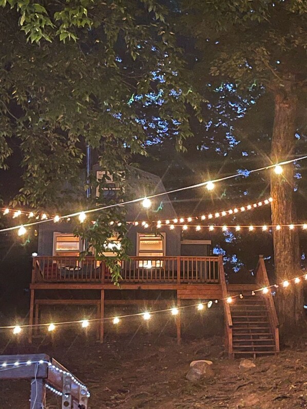 Looking up from bottom deck-at night