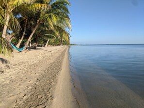 We are in the middle of 3.5 miles of beach. Facing north.