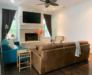 Cozy living room with Roku TV
