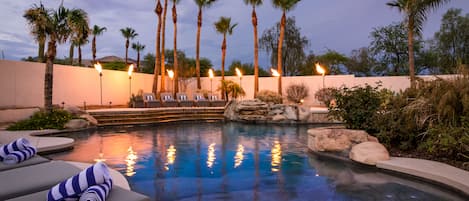 Your own private resort. Swim by tiki torch at night. Feels like Hawaii.