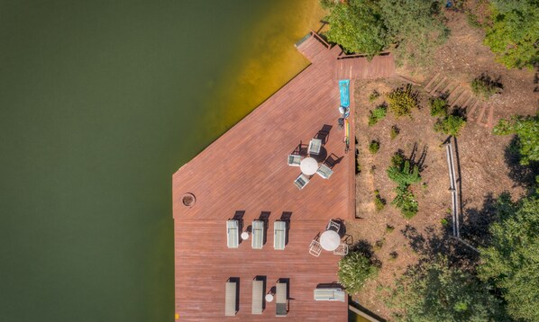 Aerial view of the private dock