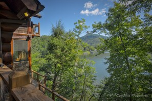 Views of Lake Lure from an elegant deck