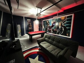 Gameroom designed for relaxation and fun.