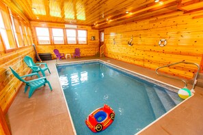 Private Heated Indoor Pool just for you and your guests 