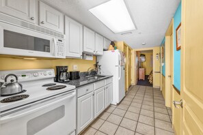A fully stocked kitchen makes meal preparation a breeze.