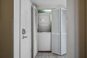 Pack light with a washer and dryer in the unit.