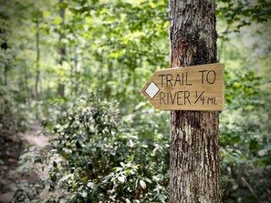 Trailhead to river from backyard 