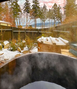 Ocean and Garden View from the Hot Tub, Winter