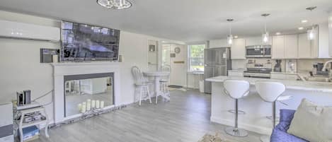 Bridgton Vacation Rental | 2BR | 1.5BA | 850 Sq Ft | 2 Steps to Enter