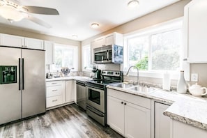 A kitchen that's both stylish and functional.