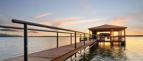 Huge dock that's great for fishing, swimming, and boating!!