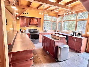 Huge fully equipped kitchen with everything you need