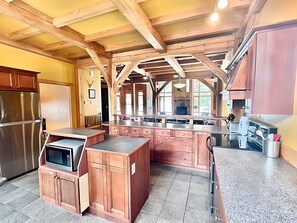 The main floor is open space concept kitchen, dining room, and living room