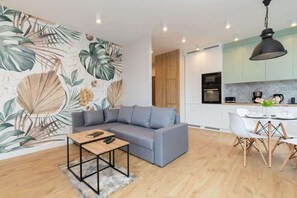 Unwind on the comfortable sofa that can be converted into double bed.