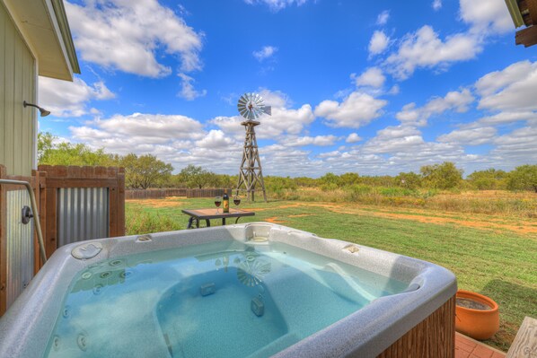 Soak the day away in the hot tub.