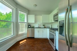 Kitchen with a complete set of cooking equipments