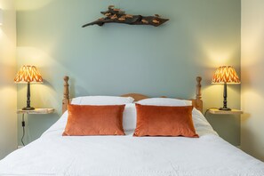 The Barn, Great Ryburgh: Master bedroom with king-size bed