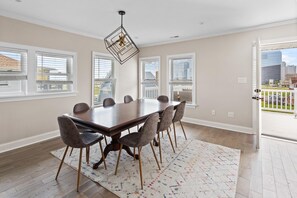 Dining Area adjacent to kitchen and third floor deck