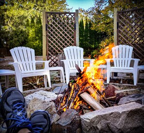 Fire in the firepit.