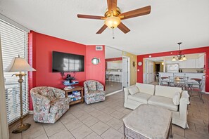 This open floor plan allows the whole family to engage in conversation.