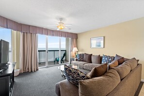 Sink into the comfy sofa for movie night.