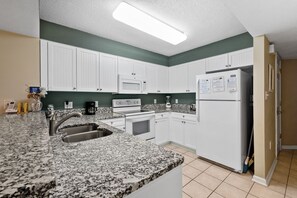 Test out your cooking skills in this fully stocked kitchen.
