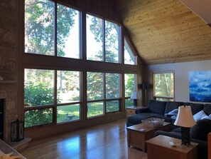 Living room wall of windows