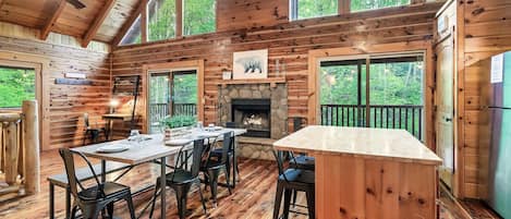 kitchen and dining area