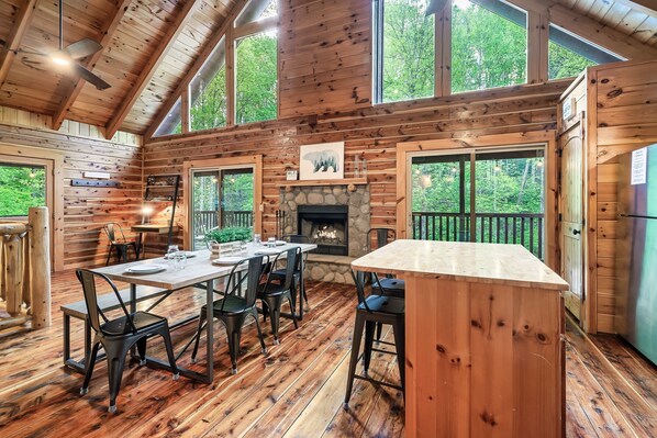 kitchen and dining area