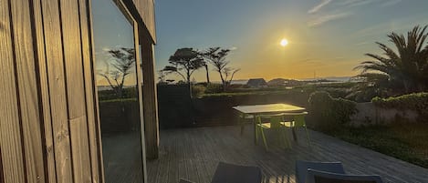vermietung haus, nahe strand mit terrasse meerblick