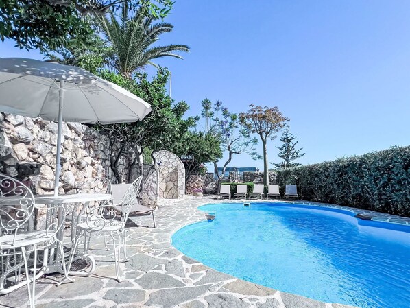 Water, Sky, Swimming Pool, Azure, Tree, Shade, Outdoor Furniture, Body Of Water, Plant, Leisure
