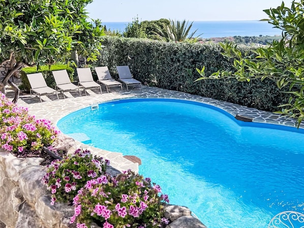 Water, Plant, Flower, Property, Sky, Azure, Swimming Pool, Natural Landscape, Tree, Vegetation
