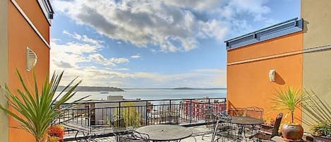 Rooftop patio with beautiful views of the Puget Sound