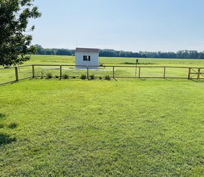 Wide open view of country fields.